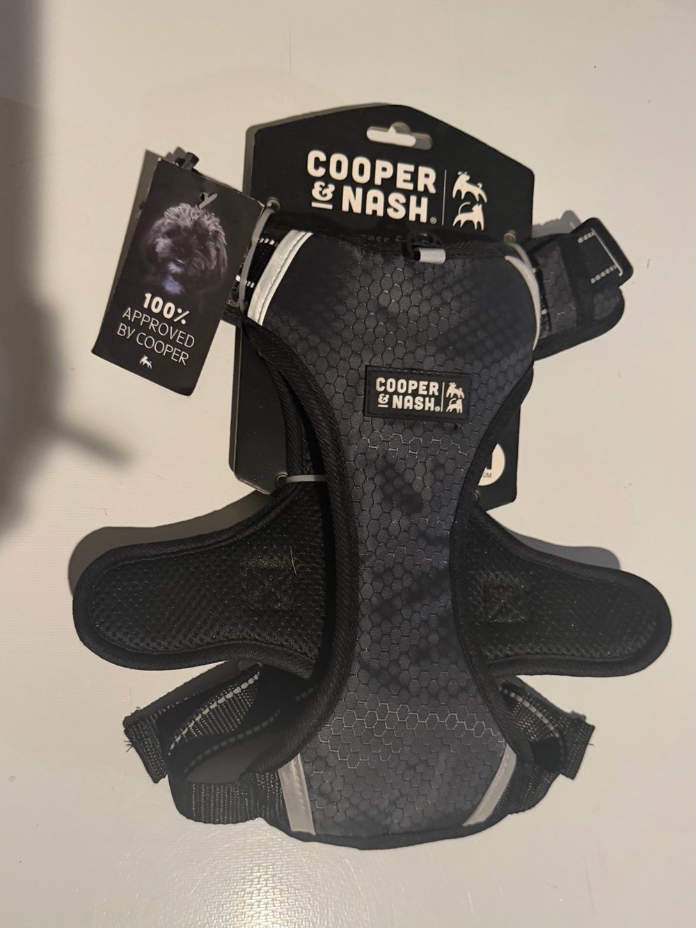 New Cooper & Nash Size Small Black Reflective Dog Harness - Comfortable Support